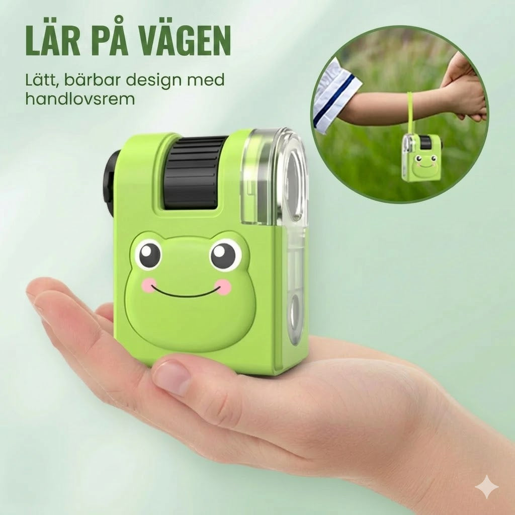 Bärbart pedagogiskt mikroskop med mobilhållare för barn