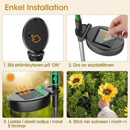 Vattentäta solenergilampor（3 Solroslampor）