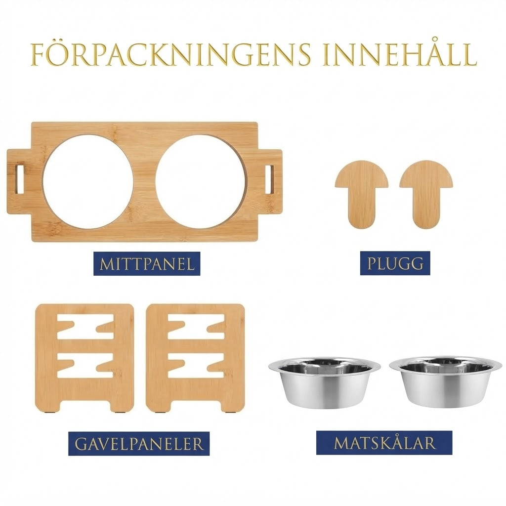 Justerbar upphöjd matskål för husdjur