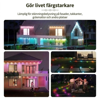Smart RGB-ljusslinga för utomhusbruk med appstyrning
