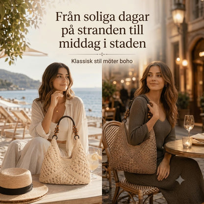 Boho Classic vävd shopperväska