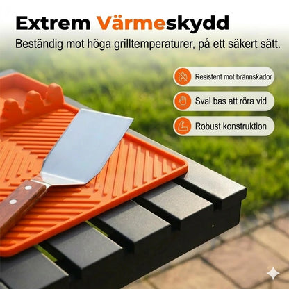 Högkvalitativ grillmatta i silikon för sidohylla – skyddar mot fett och spill