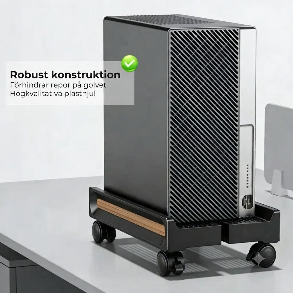 Justerbart datorstativ med hjul