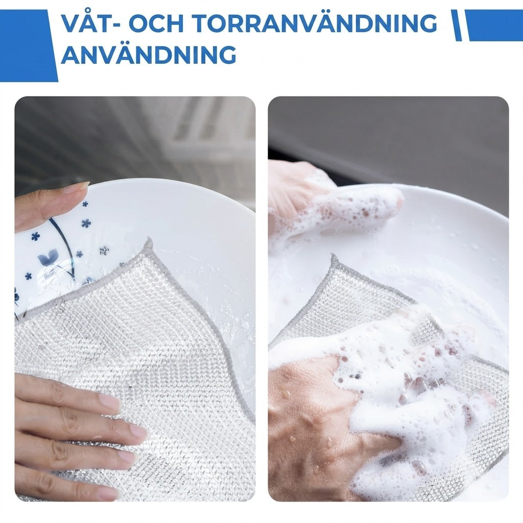 Set med 10 återanvändbara slipdukar