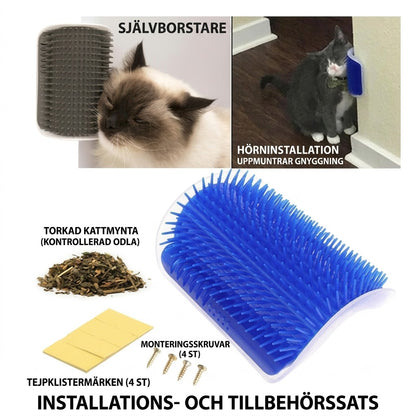 Självrengörande massageborste för katthörn