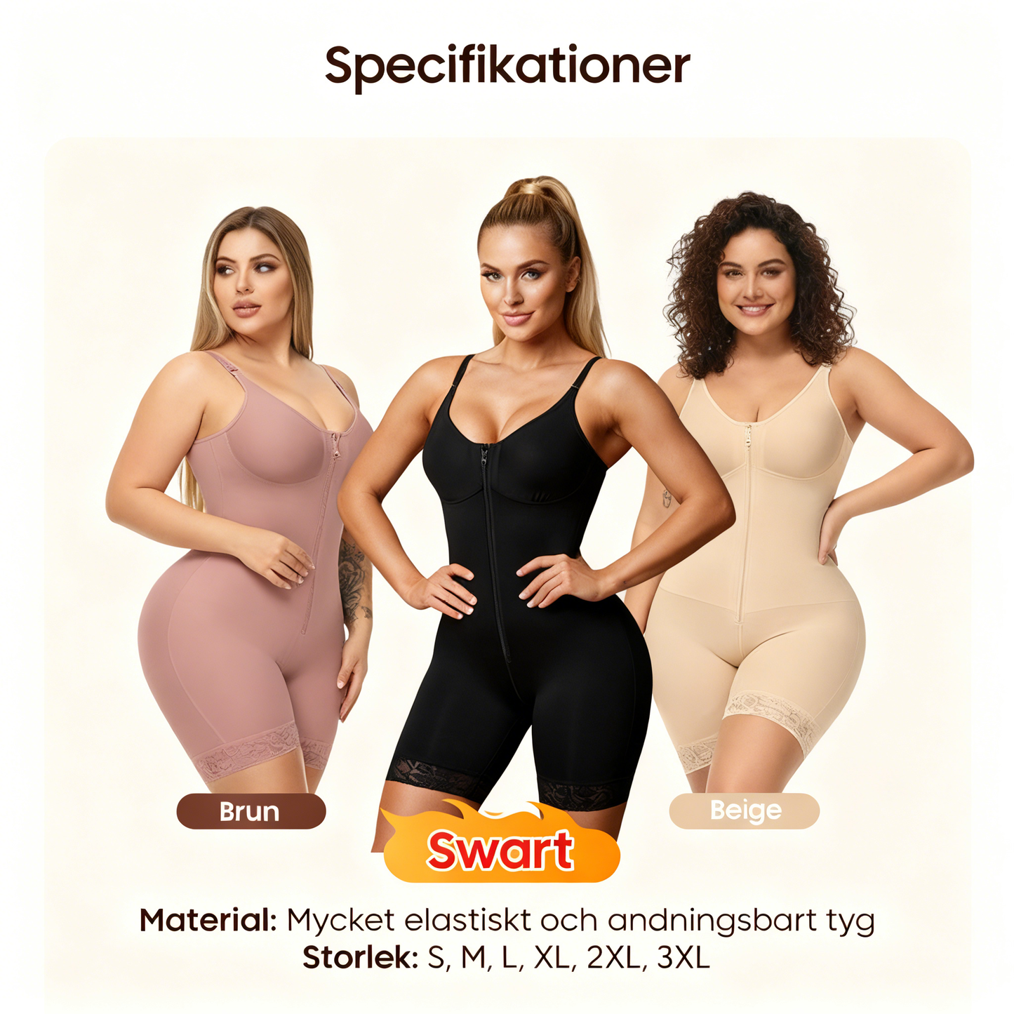 Magkontroll Rumplyftare Shaper Med Dragkedja Gren Fajas Colombianas