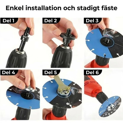 Borrmaskinsadapter för slipning