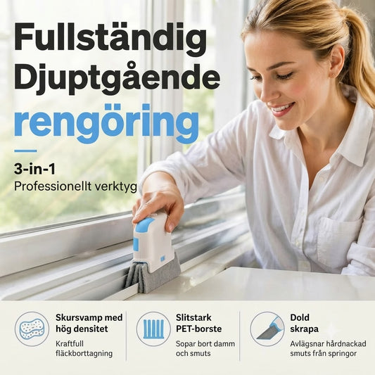 Multifunktionell 3 i 1 rengörare för skenor och springor