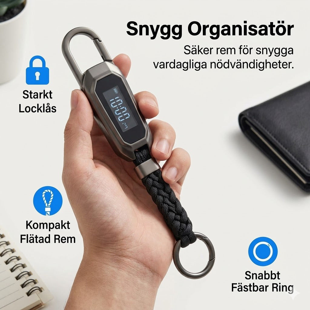 4-i-1 laddkabel med digital display och nyckelring