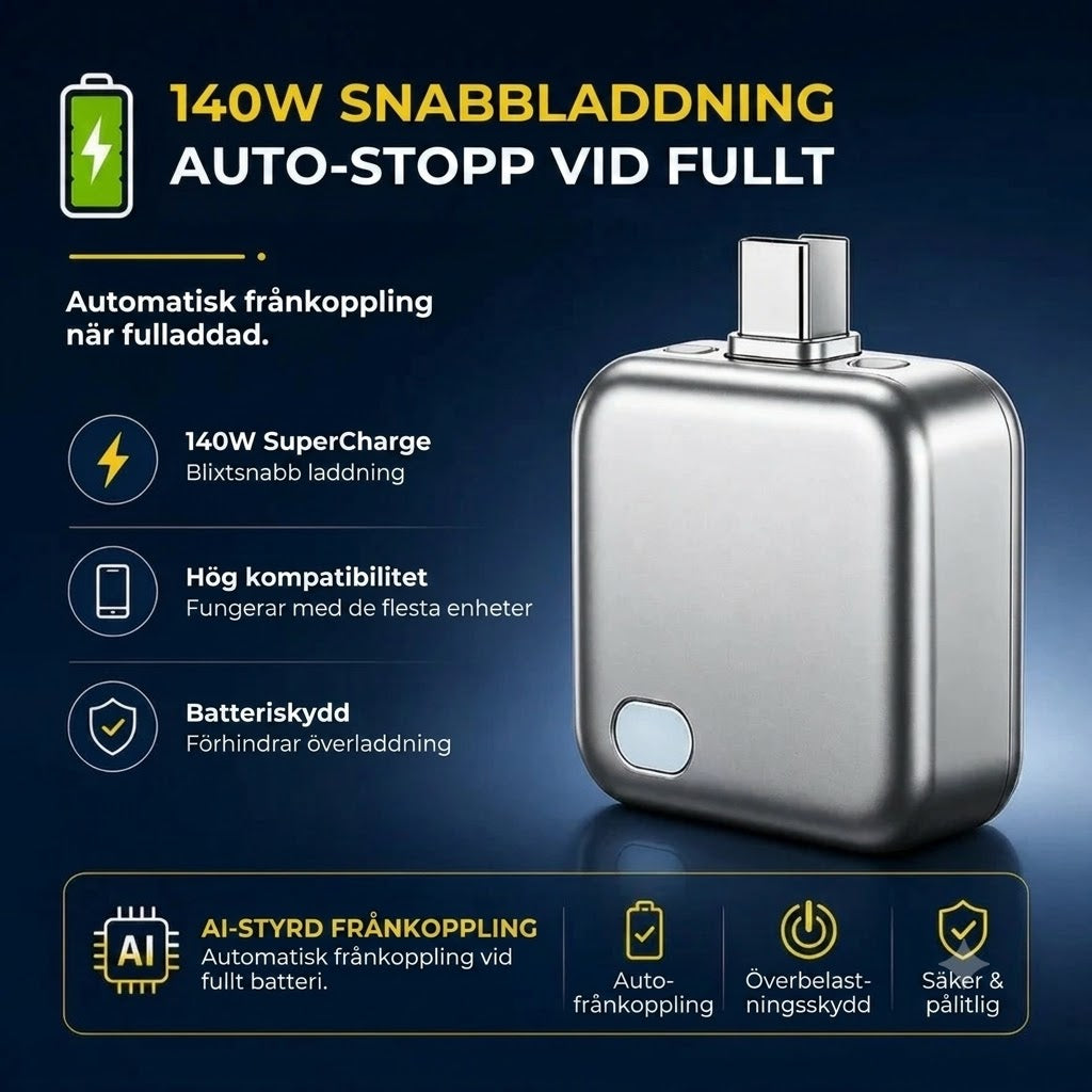 Laddningsadapter med automatisk avstängning och överladdningsskydd