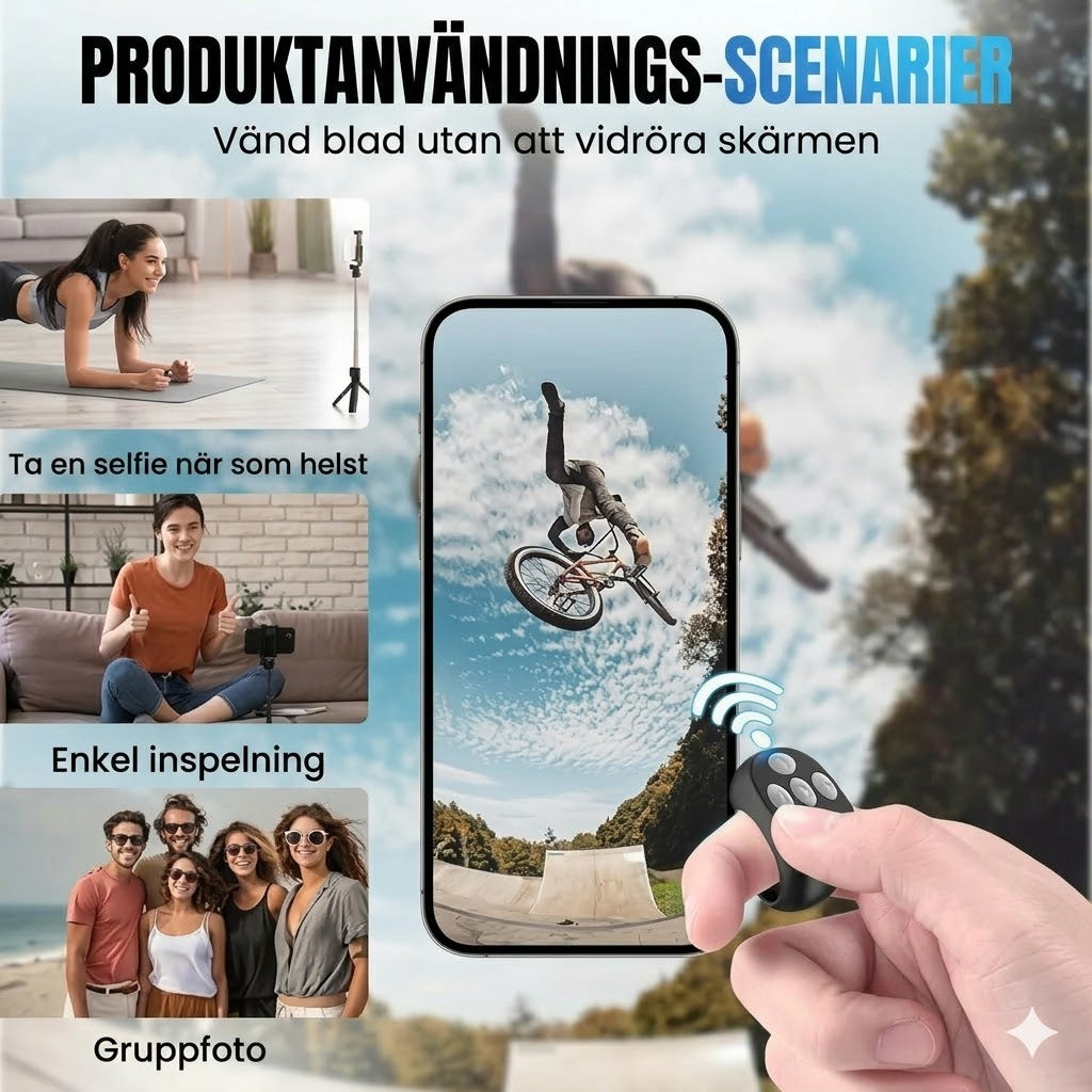 Trådlös fjärrkontroll med fingertoppskontroll