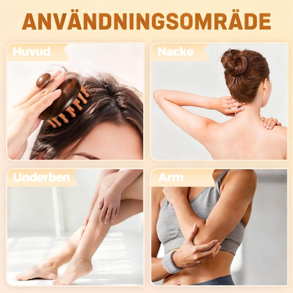 Naturligt trä massagekam