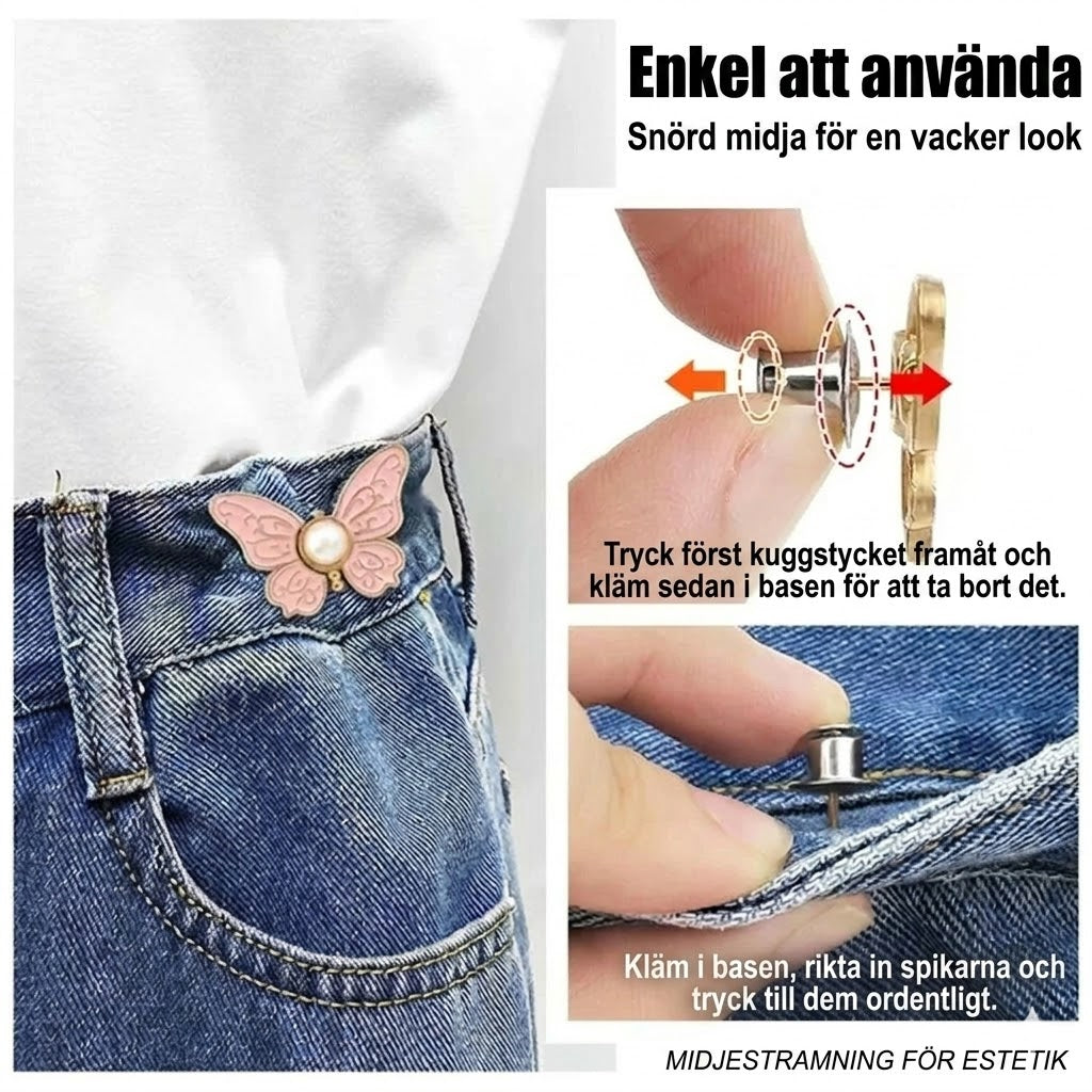 Aldrig mer hängande byxor! Det avtagbara fjärilsspännet