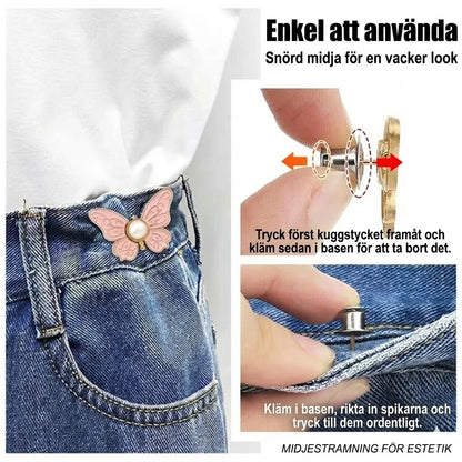 Aldrig mer hängande byxor! Det avtagbara fjärilsspännet