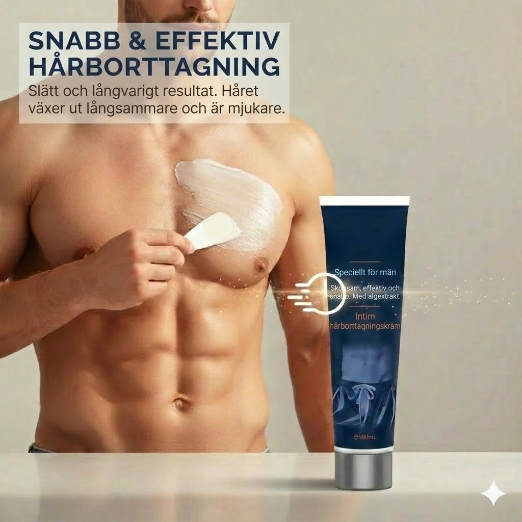 Snabbverkande hårborttagningskräm för män