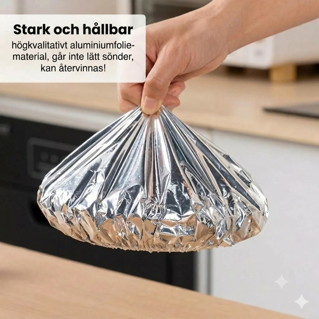 Professionella ugns- och mikrovågsäkra isoleringspåsar i aluminiumfolie – 50-pack