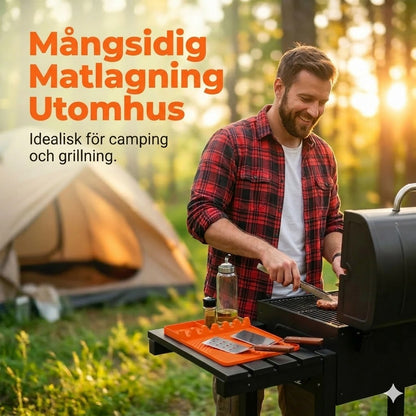 Högkvalitativ grillmatta i silikon för sidohylla – skyddar mot fett och spill