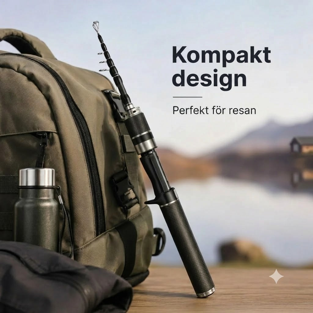 Carbon PocketRod teleskopiskt fiskespö i kolfiber 180 cm
