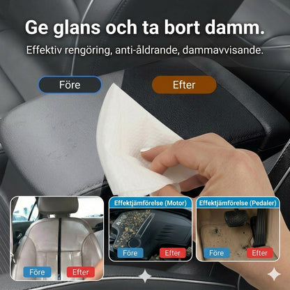 Fuktiga servetter för bilinteriörer