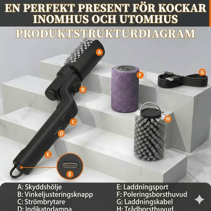 Sladdlös elektrisk rengöringsborste för grill