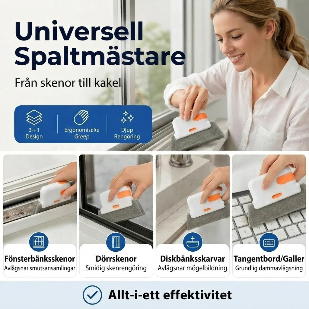 Multifunktionell 3 i 1 rengörare för skenor och springor
