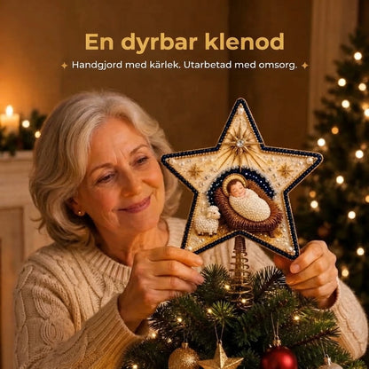 Religiöst DIY-kit för julgranstopp med pärlor och diamanter