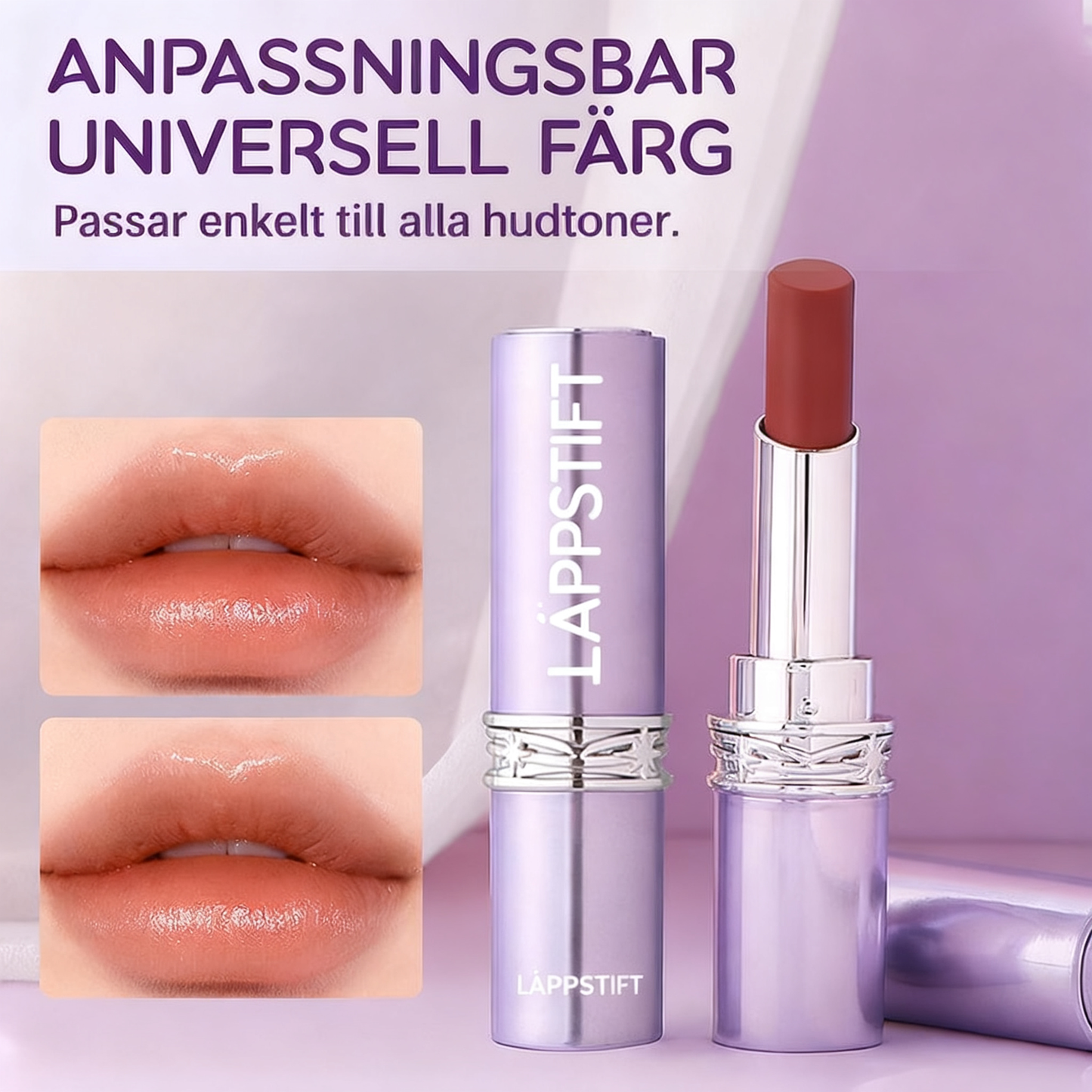 Långvarigt vattenfast återfuktande läppstift