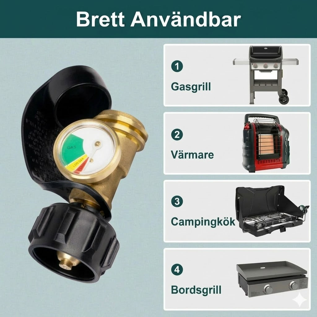 Universell propantankmätare för 5–40 lbs gasolflaskor