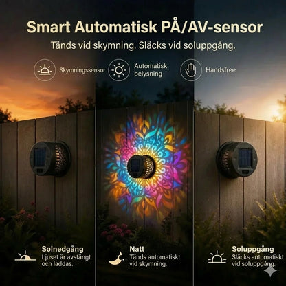 Mandala solcellslampa – vacker projektion & IP65 vattentät