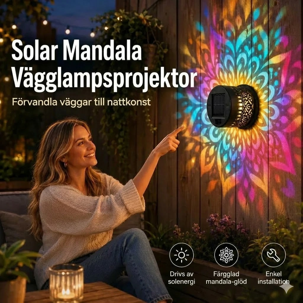 Mandala solcellslampa – vacker projektion & IP65 vattentät