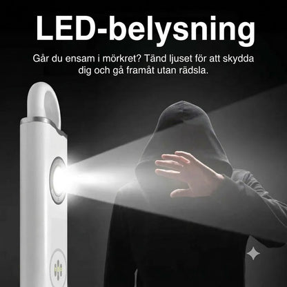 Uppladdningsbart personlarm med ficklampa och 130 dB siren