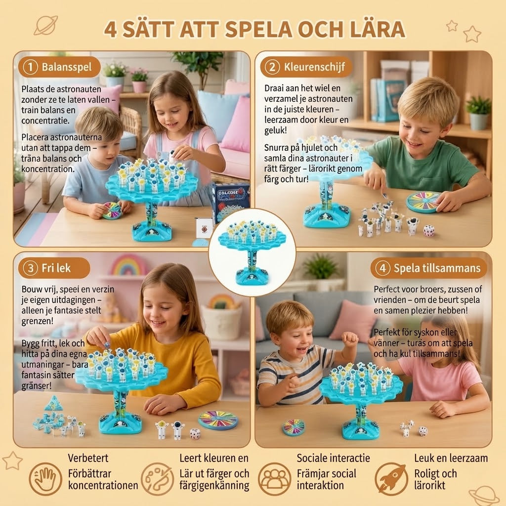 Rymdman balansspel som interaktiv STEM-leksak