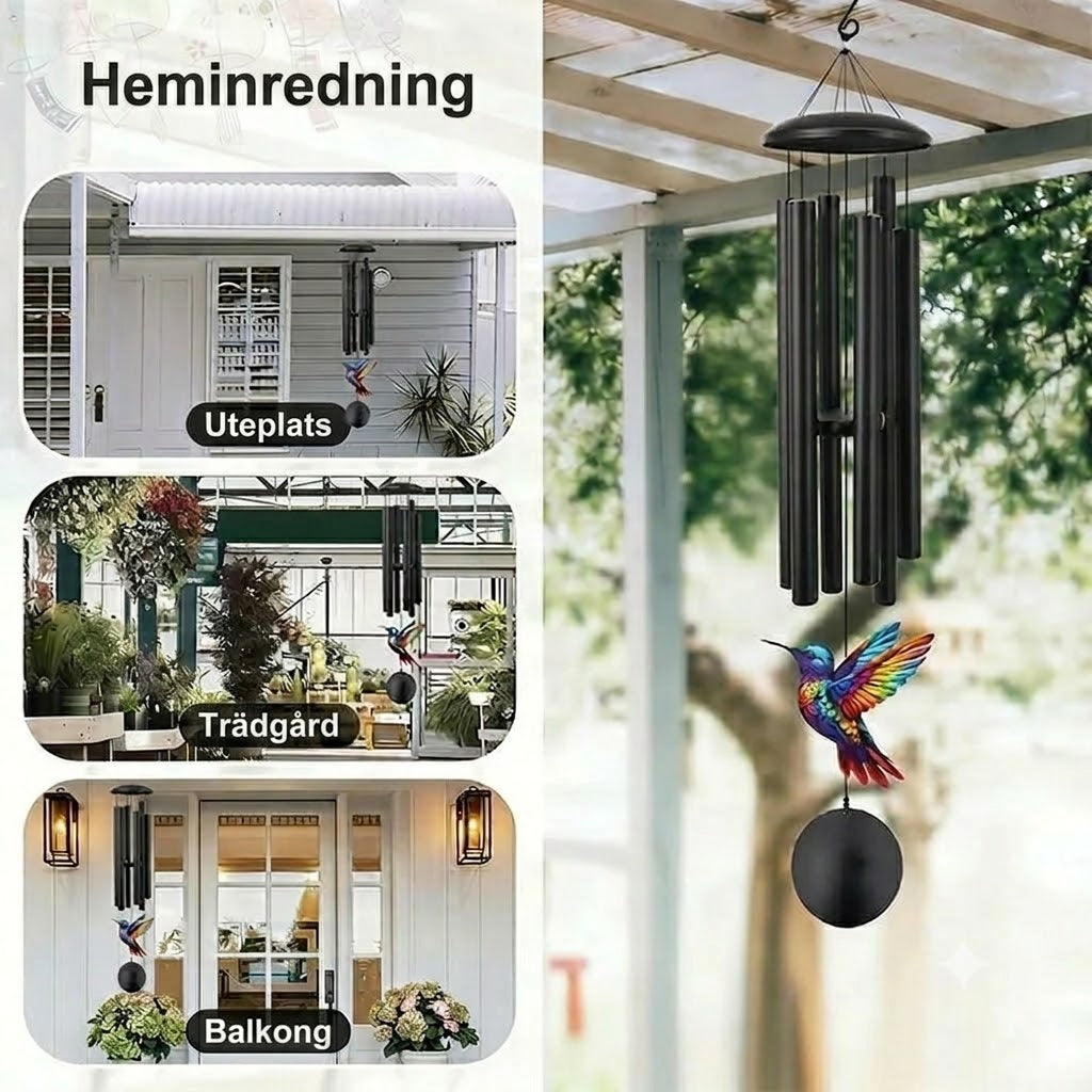 Vintage minnesvindspel i metall för trädgården