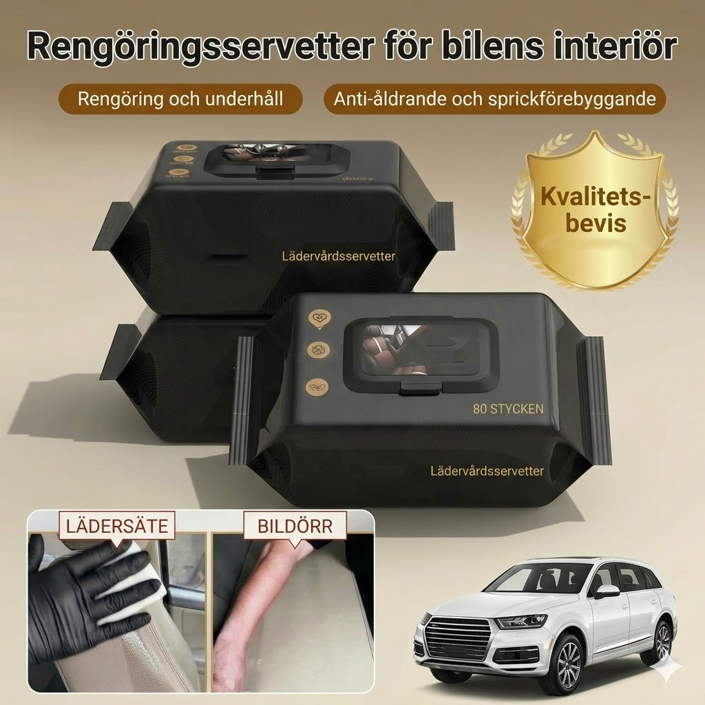 Fuktiga servetter för bilinteriörer