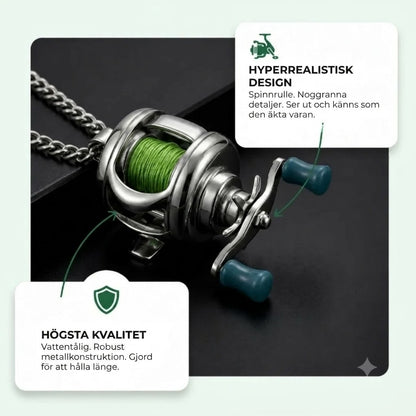 Halsband med miniatyrfiskespö