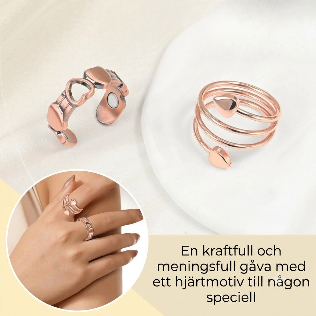 Justerbar kopparring med magneter
