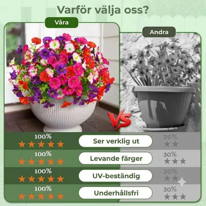 UV-tålig bukett med konstgjorda petunior