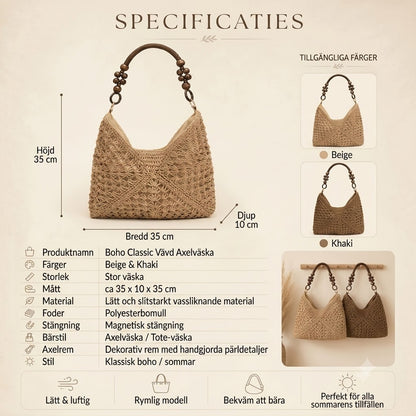 Boho Classic vävd shopperväska