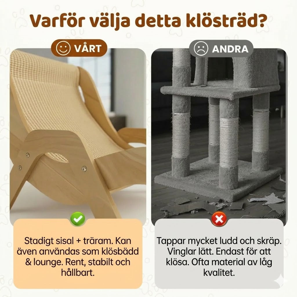 2-i-1 klösbräda i sisal för katter