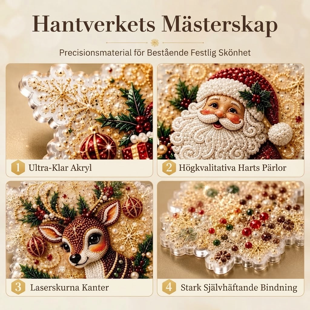 DIY pysselset för julkulor med pärlor och akryl