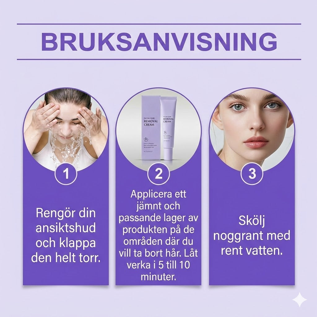 Mjuk Och Smärtfri Kräm För Borttagning Av Ansiktshår