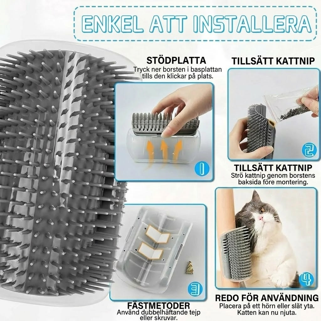 Självrengörande massageborste för katthörn