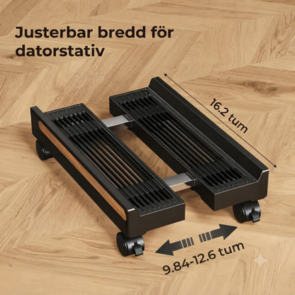 Justerbart datorstativ med hjul