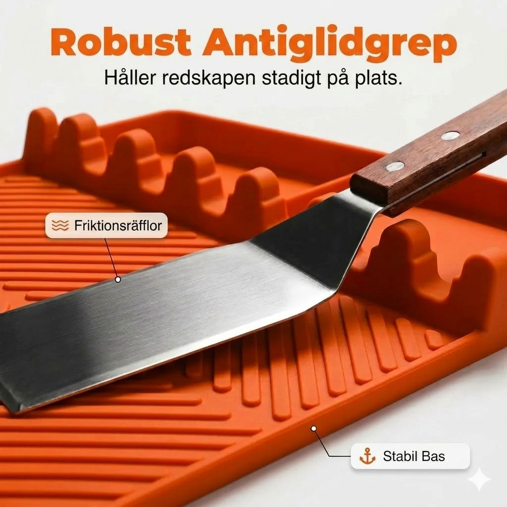 Högkvalitativ grillmatta i silikon för sidohylla – skyddar mot fett och spill