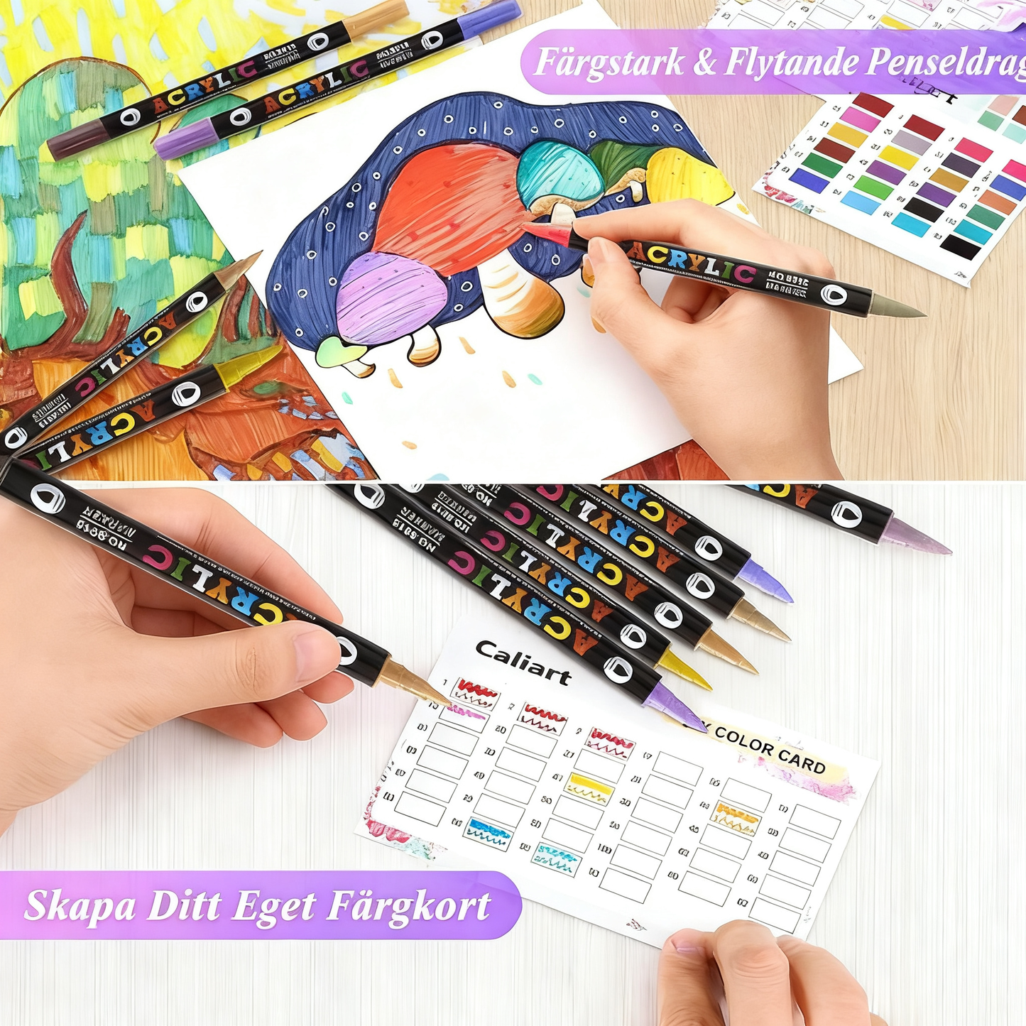Akrylfärgpenna med dubbla spetsar