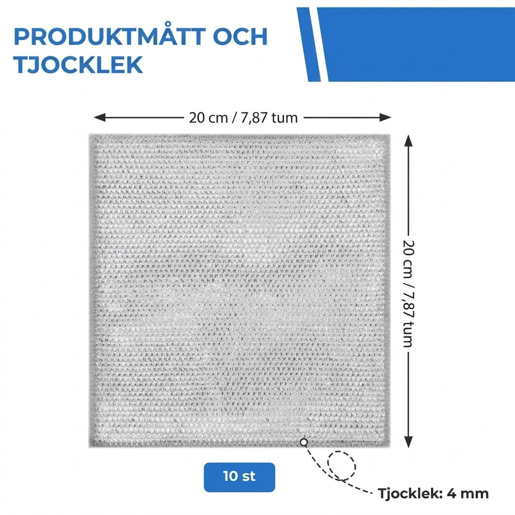 Set med 10 återanvändbara slipdukar