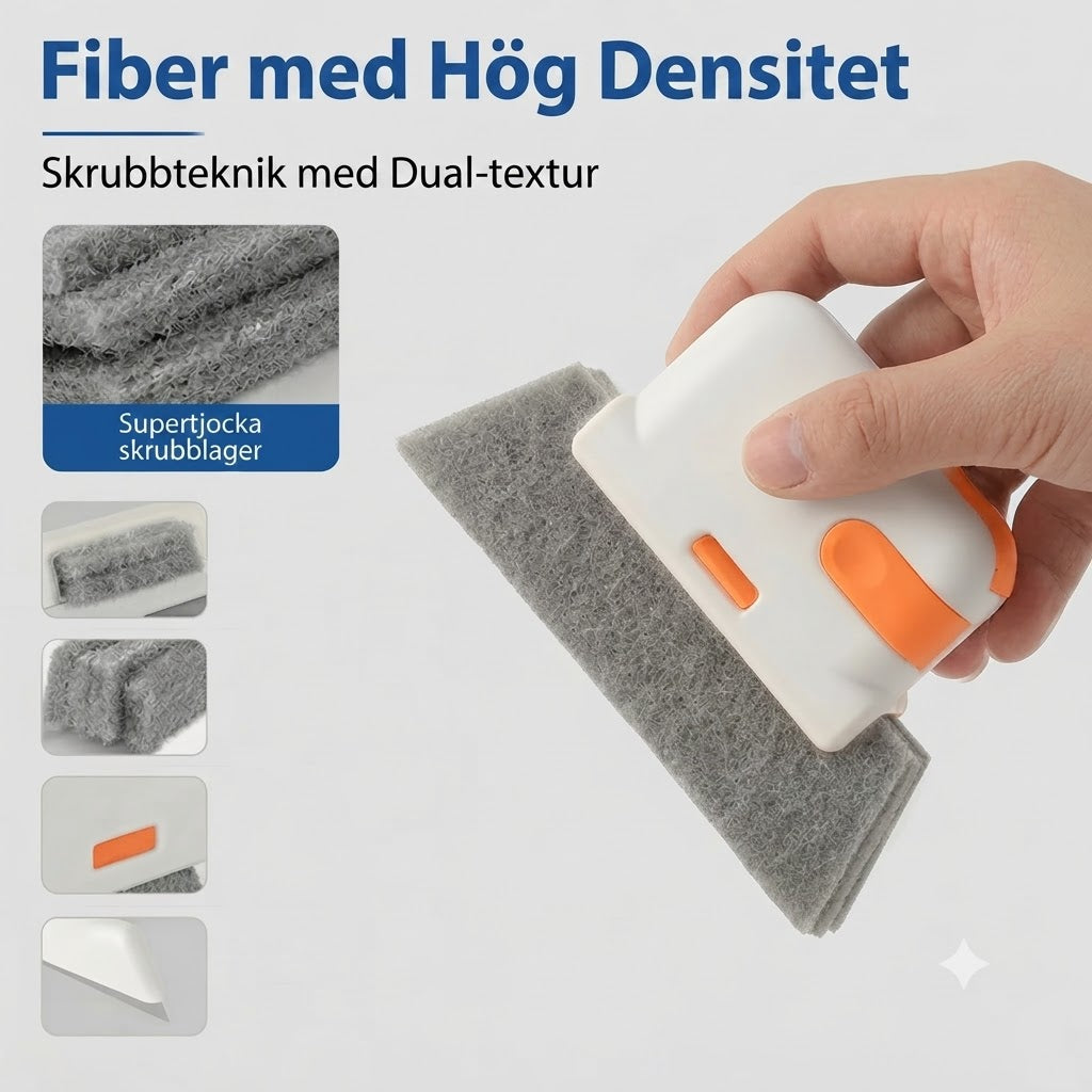 Multifunktionell 3 i 1 rengörare för skenor och springor