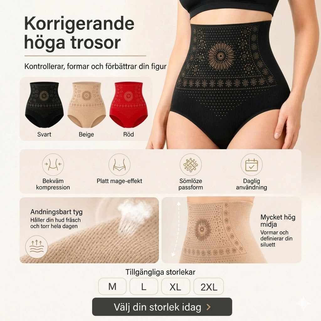 Formande shorts med hög midja