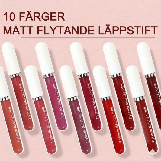 10-pack matt, vattenfast och långvarigt läppglans
