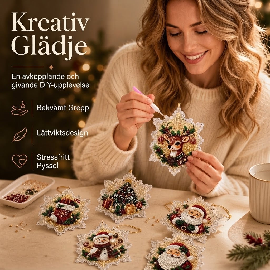 DIY pysselset för julkulor med pärlor och akryl